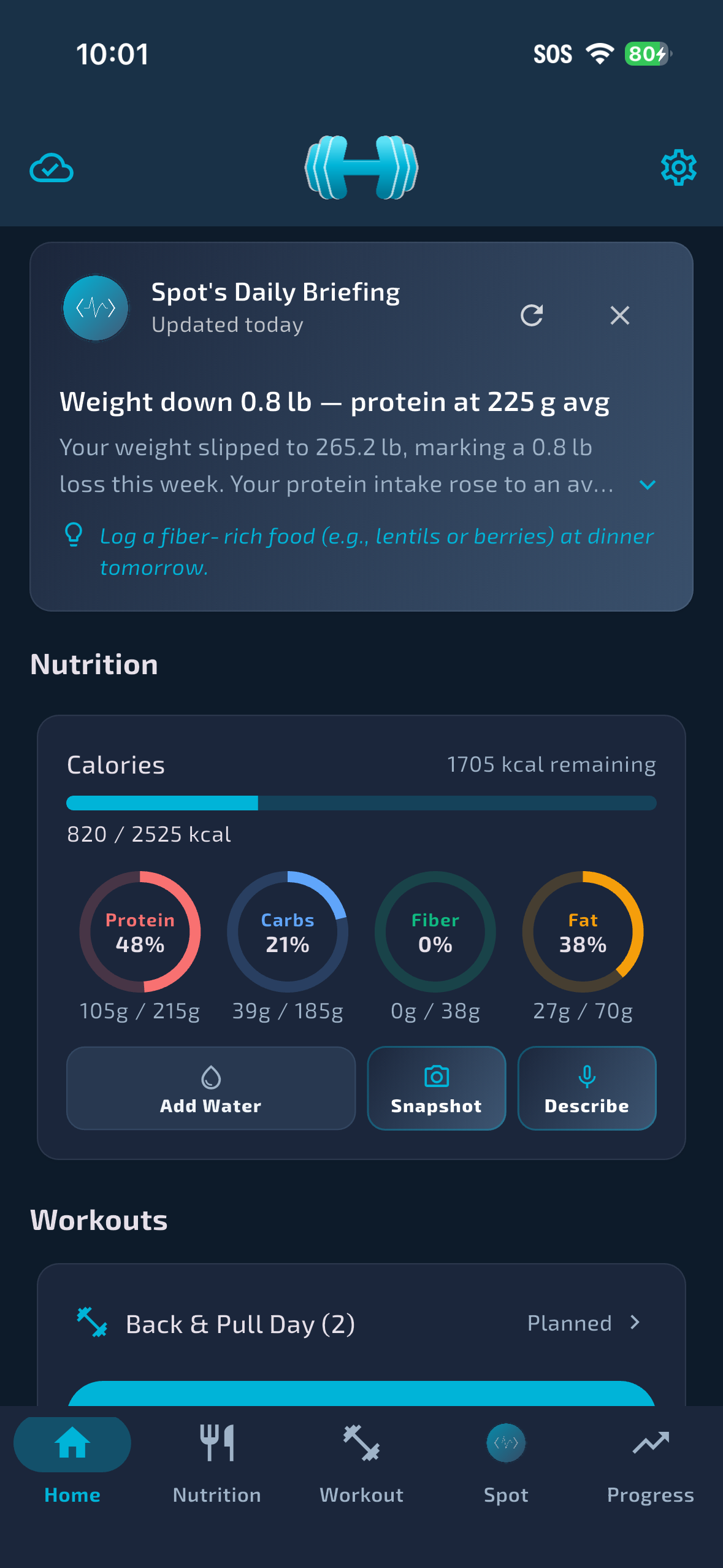 Refactor Fitness dashboard in dark mode
